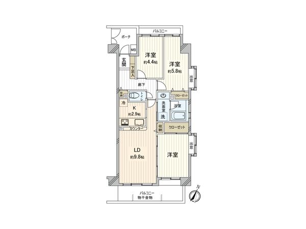 コスモ入間弐番館 間取図(平面図) コスモ入間弐番館 間取図(平面図)