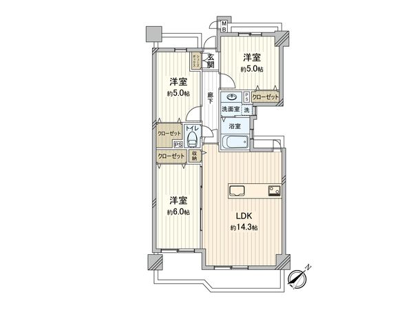 ライフヒルズ武蔵藤沢プルミエールB棟 間取図(平面図) ライフヒルズ武蔵藤沢プルミエールB棟 間取図(平面図)