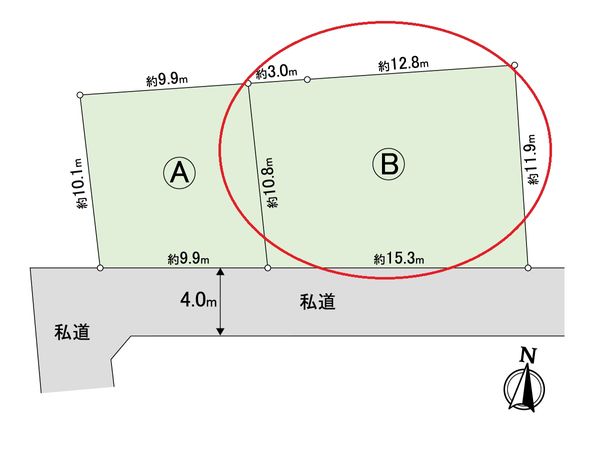 清瀬市野塩5丁目 土地 区画図