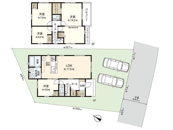 東久留米市下里3丁目 新築戸建 間取図(平面図) 東久留米市下里3丁目 新築戸建 間取図(平面図)