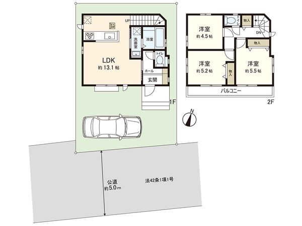 東久留米市小山3丁目 新築戸建A号棟 間取図(平面図) 東久留米市小山3丁目 新築戸建A号棟 間取図(平面図)