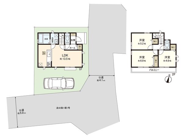 東久留米市小山3丁目 新築戸建B号棟 間取図(平面図) 東久留米市小山3丁目 新築戸建B号棟 間取図(平面図)