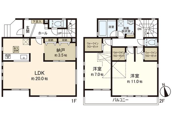 東久留米市八幡町2丁目 戸建 間取図(平面図) 東久留米市八幡町2丁目 戸建 間取図(平面図)