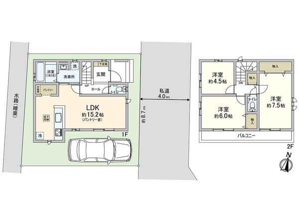 新座市野寺3丁目 新築戸建A号棟 間取図(平面図)