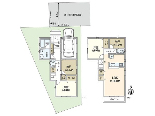 新座市野寺2丁目 新築戸建 間取図(平面図)