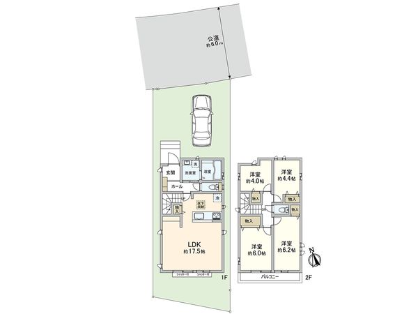 東久留米市南沢4丁目  B号棟 間取図(平面図) 間取図(平面図)