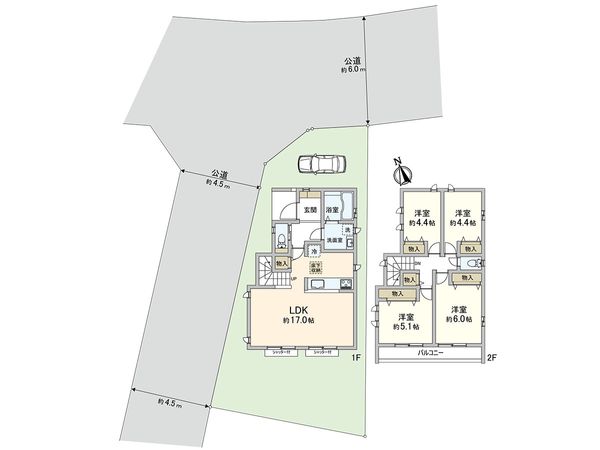 東久留米市南沢4丁目 新築戸建 A号棟 間取図(平面図) 間取図(平面図)