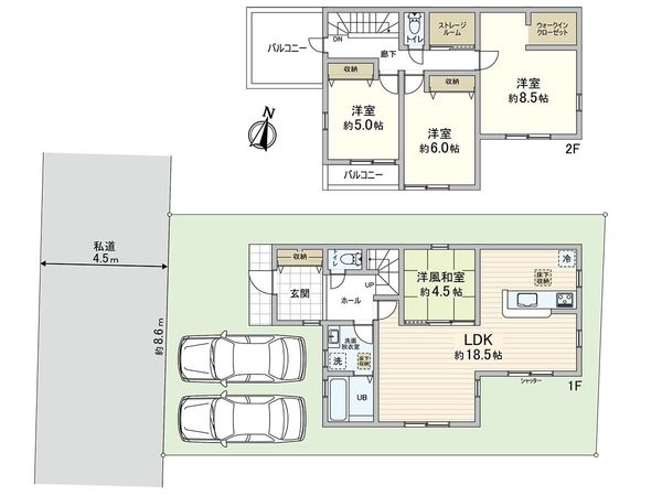 清瀬市中里2丁目 新築戸建2号棟 間取図(平面図) 清瀬市中里2丁目 新築戸建2号棟 間取図(平面図)