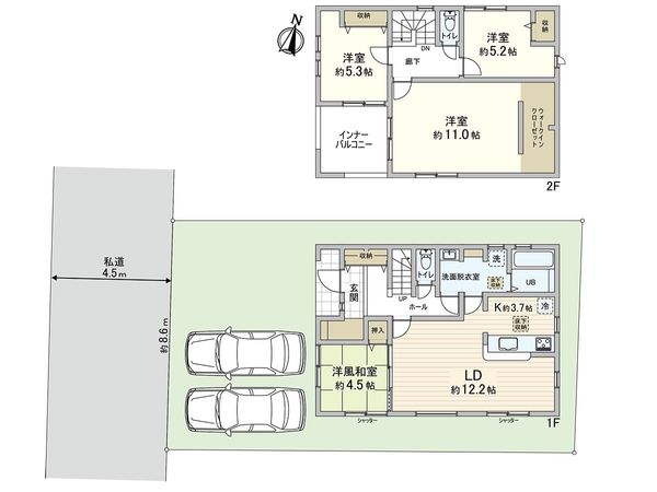 清瀬市中里2丁目 新築戸建3号棟 間取図(平面図) 清瀬市中里2丁目 新築戸建3号棟 間取図(平面図)