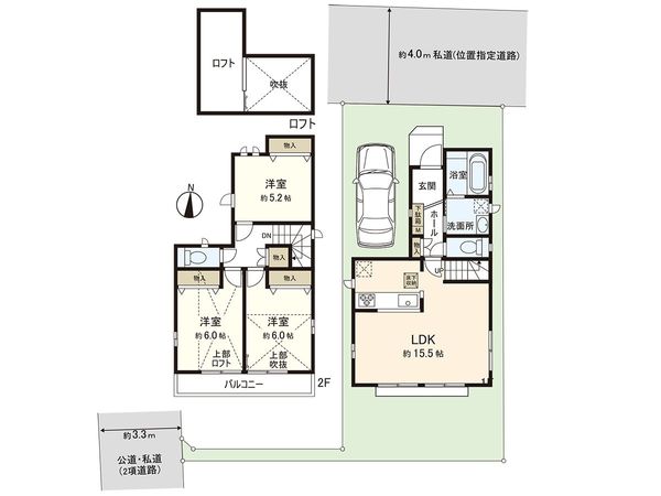東久留米市中央町1丁目 新築戸建B号棟 間取図(平面図) 東久留米市中央町1丁目 新築戸建B号棟 間取図(平面図)
