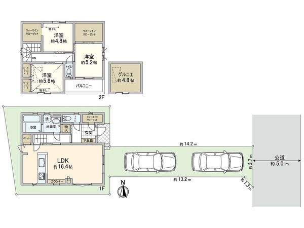 東久留米市中央町5丁目 戸建 間取図(平面図)