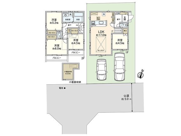 東久留米市幸町4丁目 新築戸建2号棟 間取図(平面図)