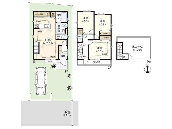 西東京市栄町2丁目 新築戸建1号棟 間取図(平面図)