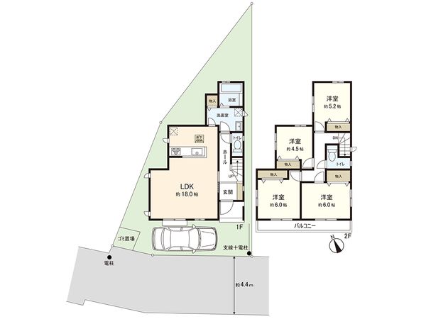 新座市栗原1丁目 新築戸建B号棟 間取図(平面図)