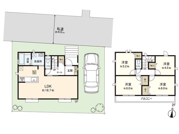 清瀬市中里3丁目 新築戸建 間取図(平面図) 間取図(平面図)