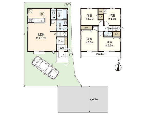東久留米市南沢4丁目 新築戸建O号棟 間取図(平面図) 間取図(平面図)
