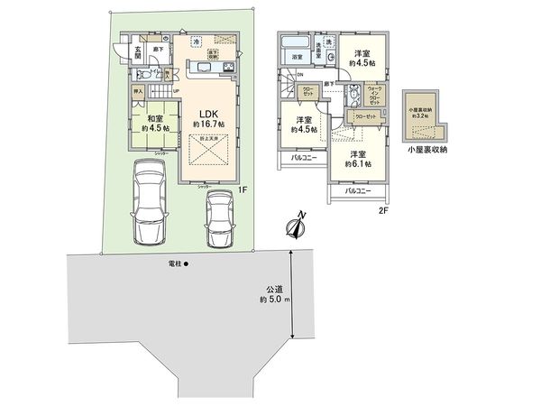 東久留米市幸町4丁目 新築戸建1号棟 間取図(平面図)