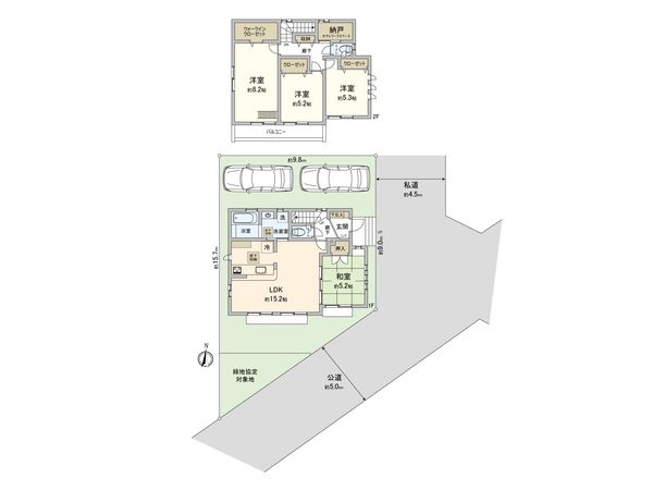東久留米市幸町2丁目 戸建 間取図(平面図)