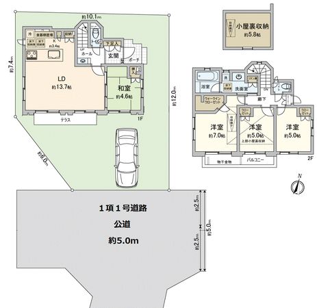 西東京市谷戸町3丁目 戸建 間取図(平面図) 西東京市谷戸町3丁目 戸建 間取図(平面図)