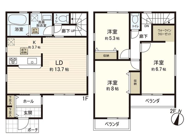 清瀬市中里2丁目 新築戸建 間取図(平面図)