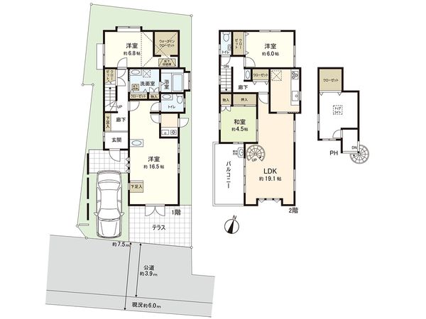 清瀬市中里5丁目 戸建 間取図(平面図) 清瀬市中里5丁目 戸建 間取図(平面図)