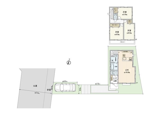 東久留米市浅間町2丁目 戸建 間取図(平面図) 東久留米市浅間町2丁目 戸建 間取図(平面図)