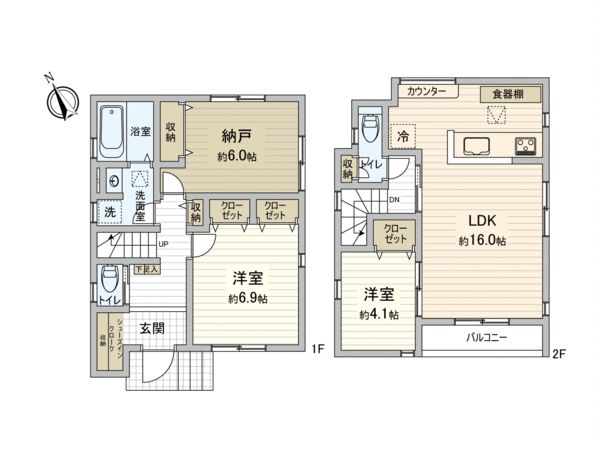 東久留米市滝山5丁目 戸建3号棟 間取図(平面図) 東久留米市滝山5丁目 戸建3号棟 間取図(平面図)