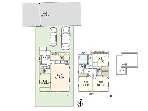 東久留米市南沢5丁目 新築戸建2号棟 間取図(平面図) 東久留米市南沢5丁目 新築戸建2号棟 間取図(平面図)
