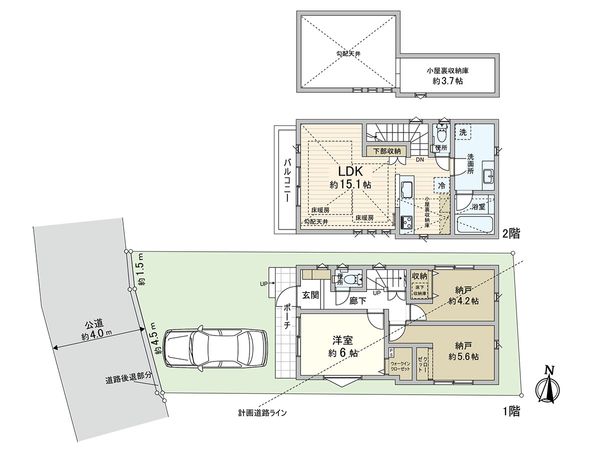 東久留米市氷川台2丁目 新築戸建 1号棟 間取図(平面図) 東久留米市氷川台2丁目 新築戸建 1号棟 間取図(平面図)
