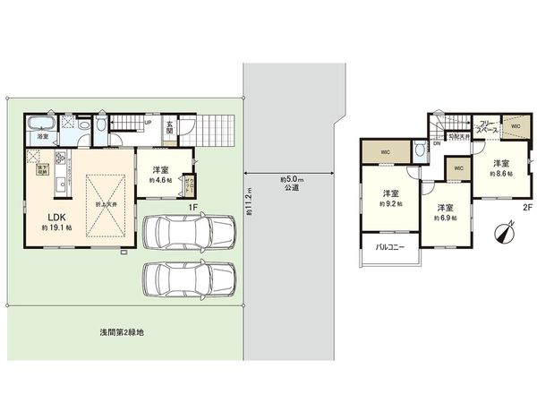 東久留米市浅間町1丁目 新築戸建 間取図(平面図) 東久留米市浅間町1丁目 新築戸建 間取図(平面図)