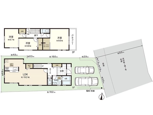 東久留米市中央町1丁目 新築戸建3号棟 間取図(平面図) 東久留米市中央町1丁目 新築戸建3号棟 間取図(平面図)