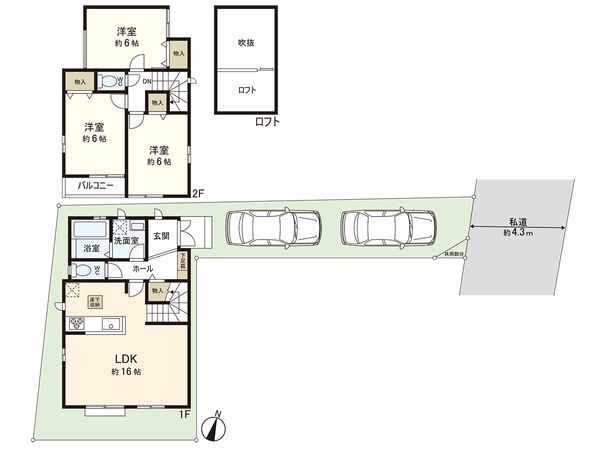 新座市新堀2丁目 新築戸建1号棟 間取図(平面図) 新座市新堀2丁目 新築戸建1号棟 間取図(平面図)