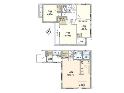 清瀬市竹丘2丁目 新築戸建 間取図(平面図)