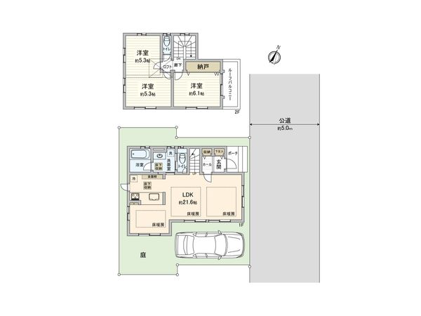 清瀬市竹丘3丁目 戸建 間取図(平面図) 清瀬市竹丘3丁目 戸建 間取図(平面図)
