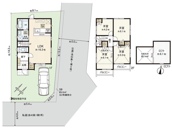 西東京市谷戸町1丁目 新築戸建2号棟 間取図(平面図) 西東京市谷戸町1丁目 新築戸建2号棟 間取図(平面図)