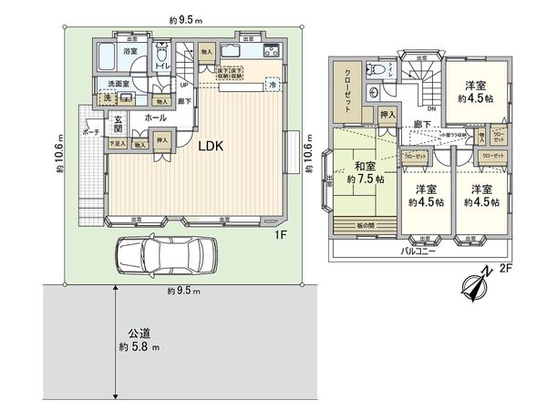 新座市道場2丁目 戸建 間取図(平面図) 新座市道場2丁目 戸建 間取図(平面図)