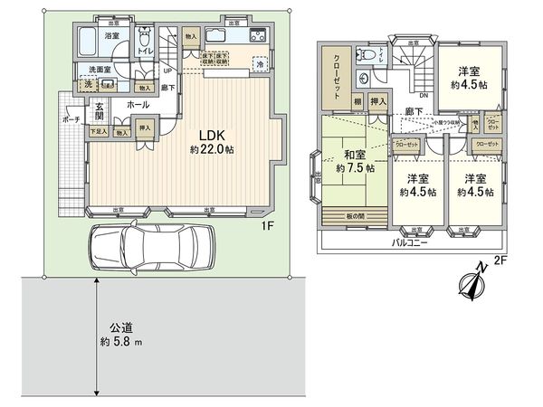 新座市道場2丁目 戸建 間取図(平面図) 新座市道場2丁目 戸建 間取図(平面図)