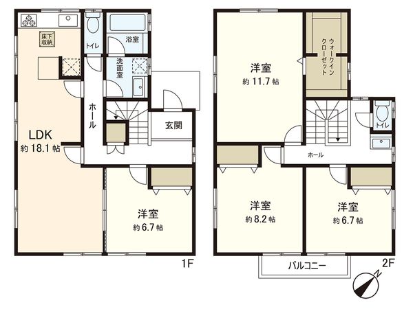 東久留米市浅間町2丁目 戸建 間取図(平面図) 間取図(平面図)