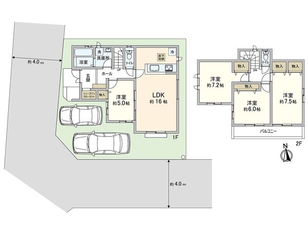 新座市石神5丁目 新築戸建 間取図(平面図) 新座市石神5丁目 新築戸建 間取図(平面図)