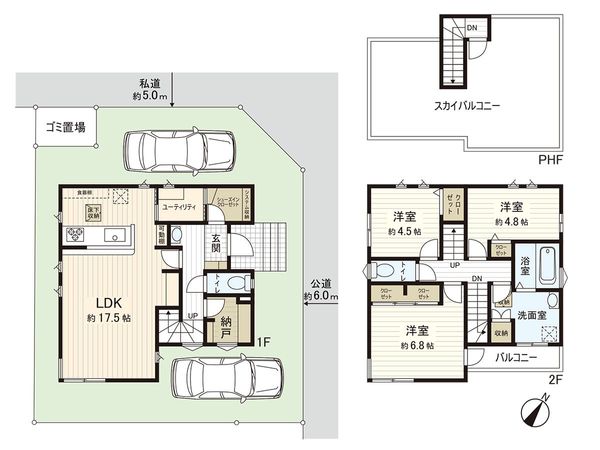 清瀬市中里5丁目 戸建 間取図(平面図) 清瀬市中里5丁目 戸建 間取図(平面図)
