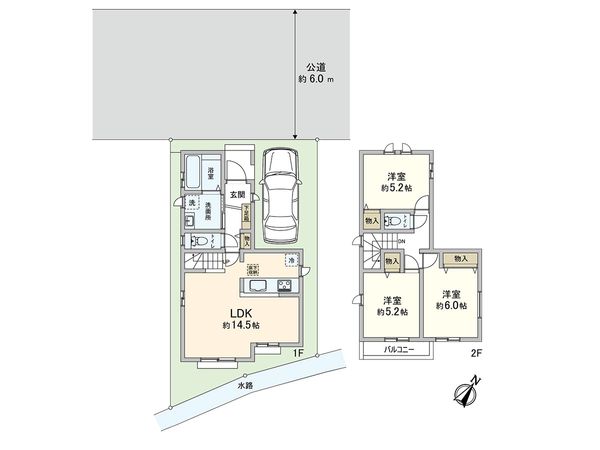 新座市野寺2丁目 新築戸建 間取図(平面図) 新座市野寺2丁目 新築戸建 間取図(平面図)