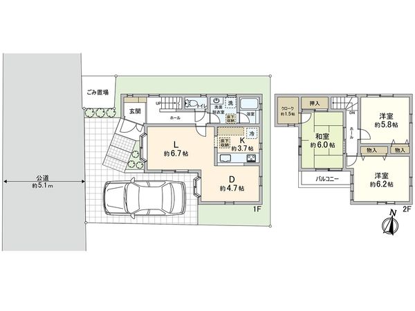 清瀬市上清戸2丁目 戸建 間取図(平面図) 清瀬市上清戸2丁目 戸建 間取図(平面図)
