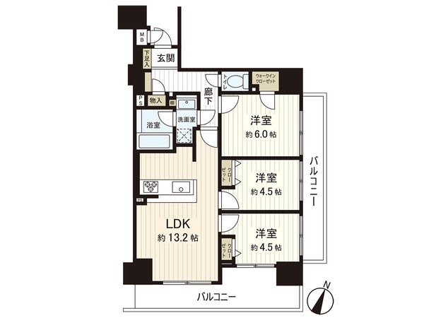 リナージュ清瀬 間取図(平面図) 間取図(平面図)