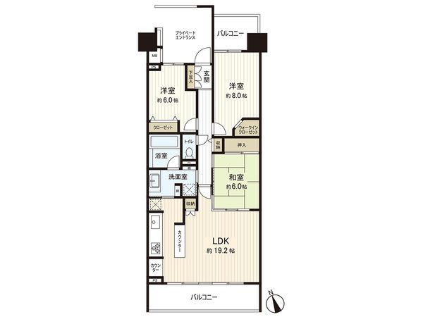 グランジオ武蔵野 間取図(平面図) グランジオ武蔵野 間取図(平面図)