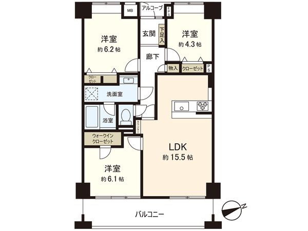 クレアビューコート清瀬駅前 間取図(平面図) 間取図(平面図)
