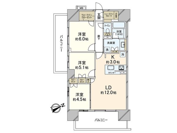 レーベン清瀬THE TOWER 間取図(平面図)