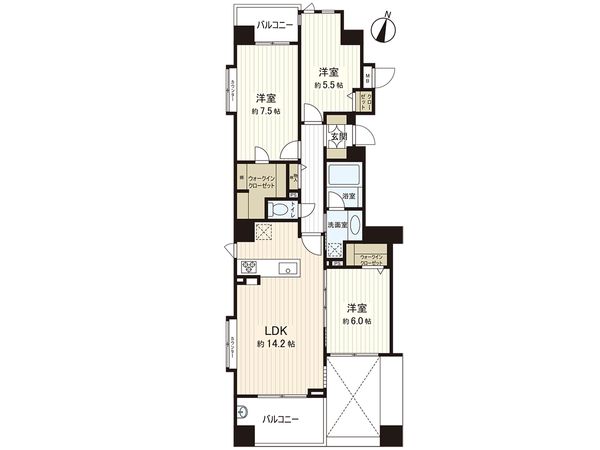 モナーク東久留米ロイヤルタワー 参番館 間取図(平面図) 間取図(平面図)