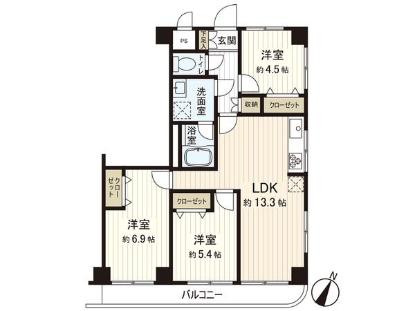 兼六ハイム清瀬 間取図(平面図)