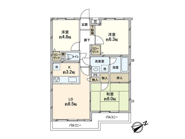 コスモグレイスひばりが丘 間取図(平面図) コスモグレイスひばりが丘 間取図(平面図)