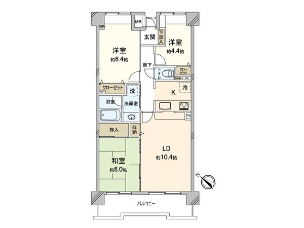 ヴィルヌーブ清瀬 間取図(平面図) ヴィルヌーブ清瀬 間取図(平面図)